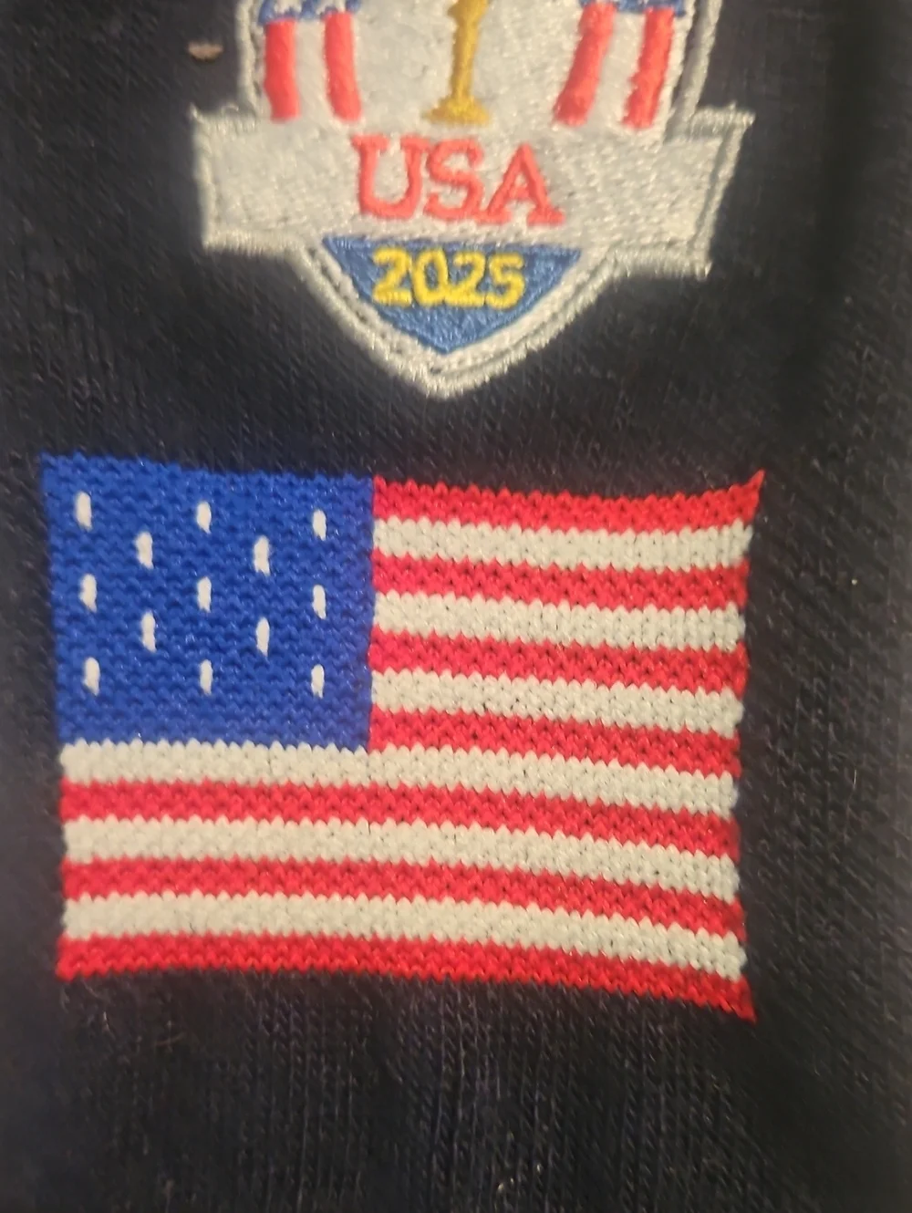 Mens RLX Ralph Lauren Navy Ankle Socks with USA Flag Patch, BNWT